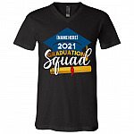 Personalized Senior 2021 Graduation Squad T-shirt - V-neck - Class of 2021 Graduate Graduation Family Shirt, Black, V-Neck T-Shirt