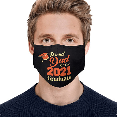Alternative view of Proud Dad Of The 2021 Graduate Class Of 2021 Proud Senior Dad Washable Reusable Cloth Face Mask Cover