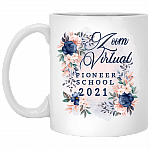 Zoom Virtual Pioneer School 2021 Coffee Mug - Beer Stein - Water Bottle - Color Changing Mug, White, 11 oz. White Mug