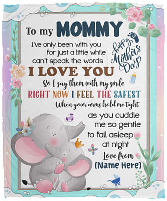 Personalized To My Mommy I Love You Fleece Blanket - Mink Sherpa Blanket - Woven Blanket - Mother Day Blanket, White, Cozy Plush Fleece Blanket - 50x60