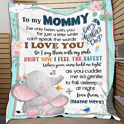 Alternative view of Personalized To My Mommy I Love You Fleece Blanket - Mink Sherpa Blanket - Woven Blanket - Mother Day Blanket