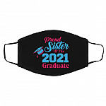 Proud Sister Of The 2021 Graduate, Black, Cloth Face Cover – Medium/Large Proud Sister Of The 2021 Graduate, Black, Cloth Face Cover – Medium/Large