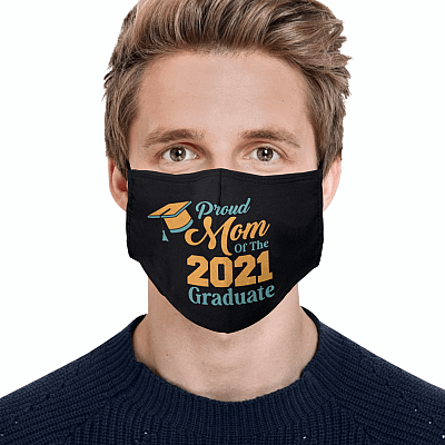 Alternative view of Proud Mom Of The 2021 Graduate Class Of 2021 Proud Senior Mom Washable Reusable Cloth Face Mask Cover