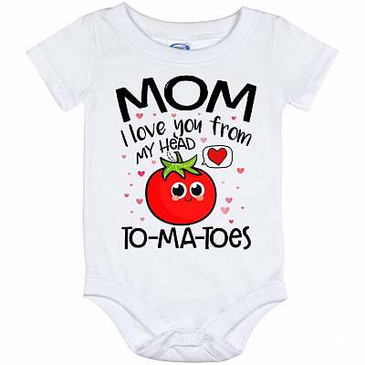 tomato onesie, White, Baby Onesie - 12 Month