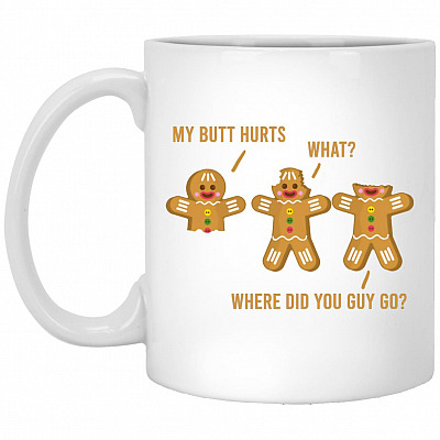 butt mug, White, 11 oz. White Mug