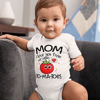 Alternative view of I Love You From My Head Tomatoes Baby Onesie - Baby Infant Bodysuit