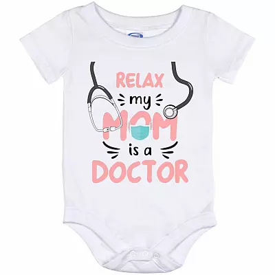 mom is doctor, White, Baby Onesie - 12 Month