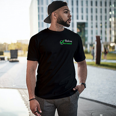 Alternative view of Moderna Vaccinated Left Chest T-Shirt