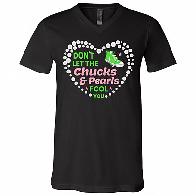 Chuck Tshirt Vneck, Black, V-Neck T-Shirt