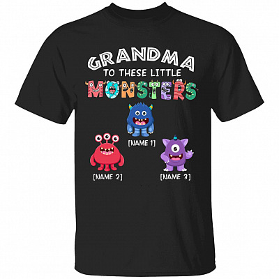 Personalized Grandma To, Black, Unisex T-Shirt