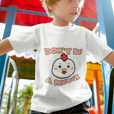 Alternative view of Don't Be a Pecker Youth Tee - Don't Be a Pecker Cute Kids Shirt - Funny Toddler Shirt