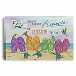 The Best Thing About Memories is Making Them Beach Flip Flops Framed Canvas - Unframed Poster, White, 0.75'' Framed Canvas