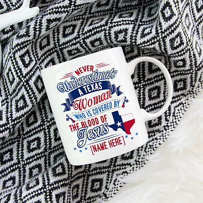 Alternative view of Personalized Texas Proud State Ceramic Coffee Mug - Never Underestimate Texas Women Travel Bottle