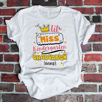 Alternative view of Personalized Lil Miss Kindergarten Grad Youth Tee - Kindergarten Graduation Shirt