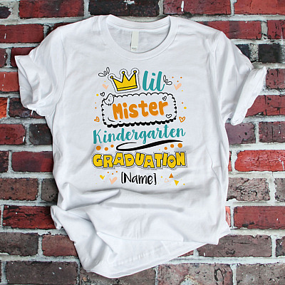 Alternative view of Personalized Lil Mister Kindergarten Grad Youth Tee - Kindergarten Graduation Shirt