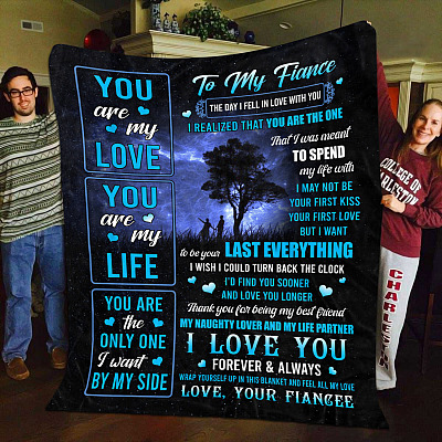 Alternative view of Fiancee To My Fiance The Day I Fell In Love With You I Realized You Are the One Fleece Blanket - Mink Blanket