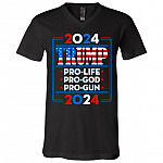 Trump 2024 Pro Trump Pro Gun Pro God T-shirt - V-neck - Anti Biden Shirt, Black, V-Neck T-Shirt Trump 2024 Pro Trump Pro Gun Pro God T-shirt - V-neck - Anti Biden Shirt, Black, V-Neck T-Shirt
