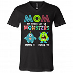 Personalized Mom, Black, V-Neck T-Shirt Personalized Mom, Black, V-Neck T-Shirt