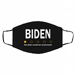biden mask, Black, Cloth Face Cover – Medium/Large
