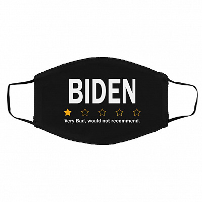 biden mask, Black, Cloth Face Cover – Medium/Large