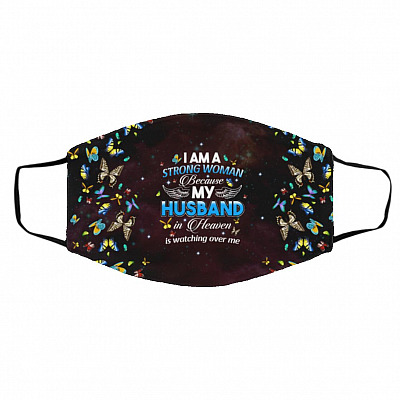 I Am A Strong Woman, White, Cloth Face Cover – Medium/Large