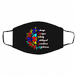 autism mask, Black, Cloth Face Cover – Medium/Large