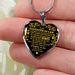 To My Daughter In Law I Did Not Get To Choose You That Honor Was Our Son's Heart Pendant Necklace - Heart Luxury Necklace (Silver)