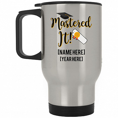 14 oz. Silver Travel Mug