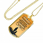 Mom To My Son Never Forget that I Love You Life Is Filled with Hard Times Dog Tag Pendant Necklace - Dog Tag (Gold Plated)