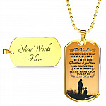Mom To My Son Never Forget that I Love You Life Is Filled with Hard Times Dog Tag Pendant Necklace - Dog Tag (Gold Plated)