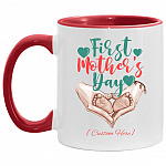 Personalized Accent Mug, White/Red, 11 oz. Accent Mug