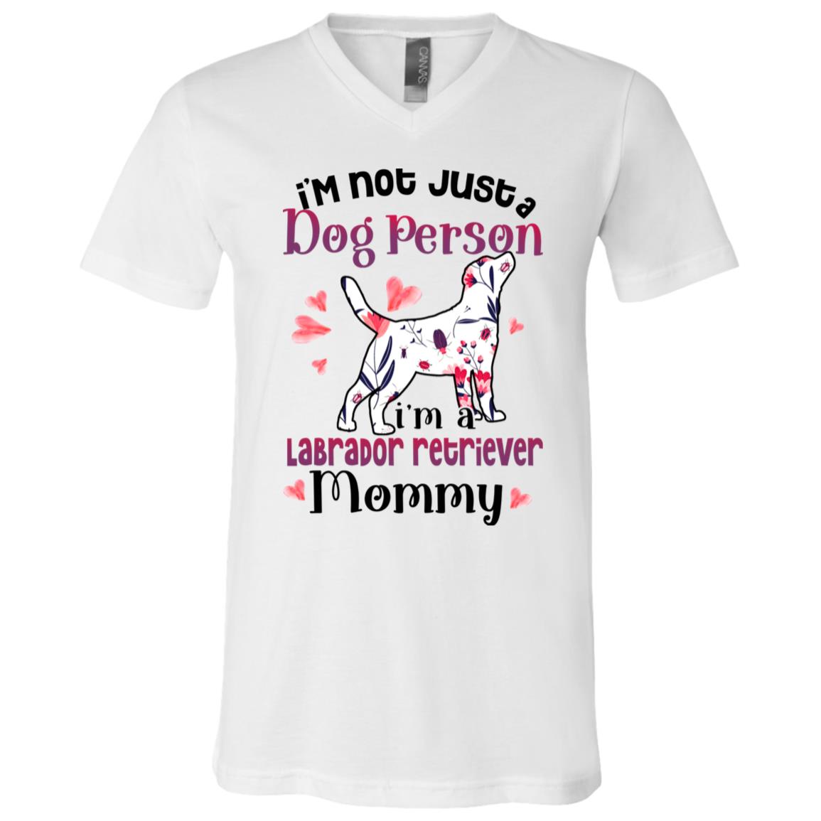 Labrador Retriever Mommy T-Shirt, White, V-Neck T-Shirt