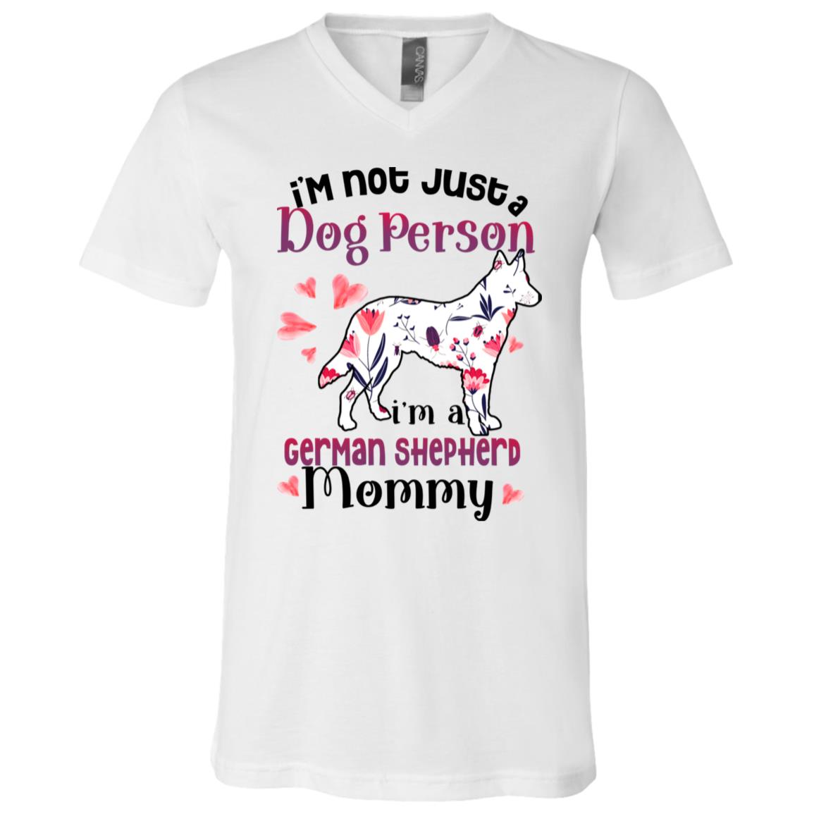 German Shepherd T-Shirt, White, V-Neck T-Shirt German Shepherd T-Shirt, White, V-Neck T-Shirt