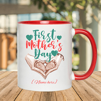 Alternative view of Personalized First Mother's Day New Mom Accent Mug - First Mom Coffee Mug - First Time Mom Gifts