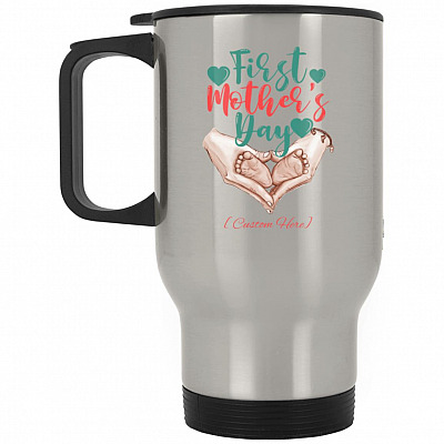 14 oz. Silver Travel Mug