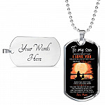 Mom To My Son Never Forget That I Love You I Believe In Love At First Sight Dog Tag Pendant Necklace - Dog Tag (Silver)