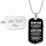 Mom To My Son You Have Given Me so Many Reasons to Be Proud of The Man Dog Tag Pendant Necklace - Dog Tag (Silver)
