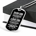 Dad To My Son You Have Given Me so Many Reasons to Be Proud of The Man Dog Tag Pendant Necklace - Dog Tag (Silver)
