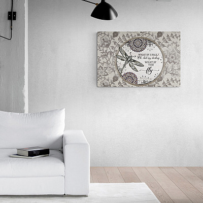 Alternative view of Bohemian Dragonfly What If I Fall Oh but My Darling What If You Fly Framed Canvas Prints - Unframed Poster