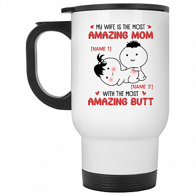 14 oz. White Travel Mug