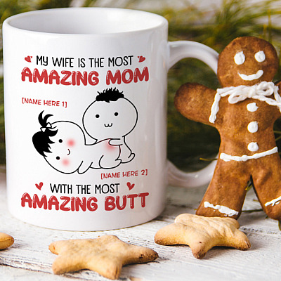 Alternative view of Personalized My Wife Is The Most Amazing Mom Ceramic Coffee Mug - Water Bottle - Color Changing Mug