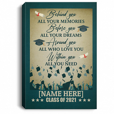 Personalized Graduation, White, 0.75'' Framed Canvas