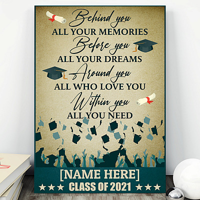 Alternative view of Personalized Graduation 2021 Behind You All Your Memories Framed Canvas Prints - Unframed Poster - Wall Art
