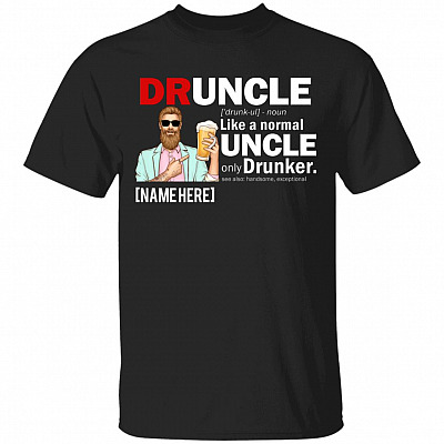 Personalized Druncle, Black, Unisex T-Shirt