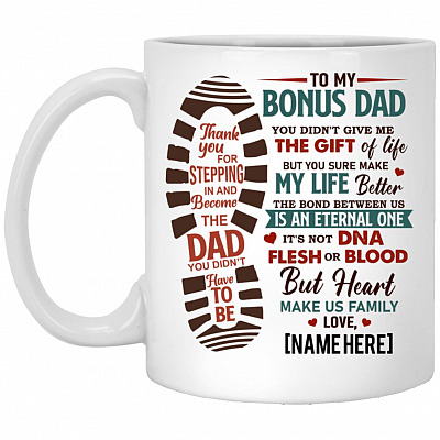 Personalized To My Bonus Mug, White, 11 oz. White Mug