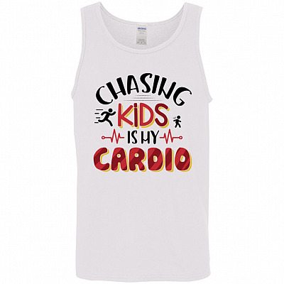 Chasing Tank Top, White, Unisex Tank Top