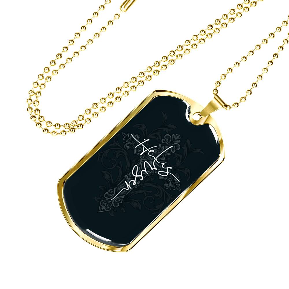 He Is Risen Cross - Christianity Gift - Christians Gift Dog Tag Pendant Necklace - Dog Tag (Gold Plated)