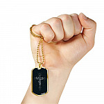 He Is Risen Cross - Christianity Gift - Christians Gift Dog Tag Pendant Necklace - Dog Tag (Gold Plated)