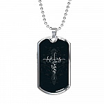 He Is Risen Cross - Christianity Gift - Christians Gift Dog Tag Pendant Necklace - Dog Tag (Silver)