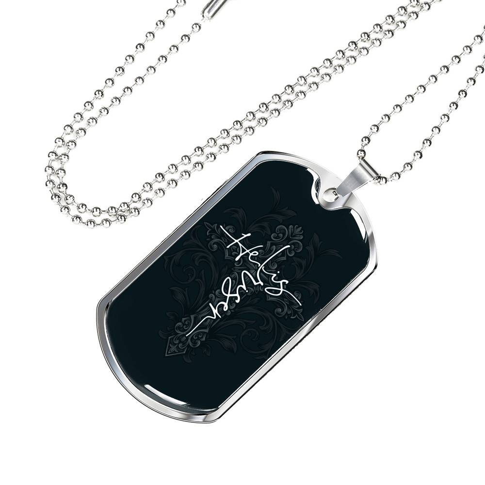He Is Risen Cross - Christianity Gift - Christians Gift Dog Tag Pendant Necklace - Dog Tag (Silver)